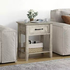 Table de chevet polyvalente Garvee pour chambre, chambre d'enfant, salon, table d'appoint avec tiroir de rangement, montage facile, gris