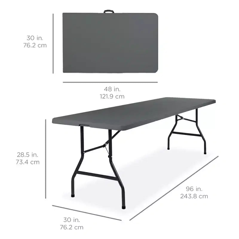 Table pliante en plastique de 2,4 m de la marque Best Choice Products, portable et robuste pour l'intérieur et l'extérieur avec poignée, verrouillage pour pique-nique