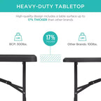 Table pliante en plastique de 2,4 m de la marque Best Choice Products, portable et robuste pour l'intérieur et l'extérieur avec poignée, verrouillage pour pique-nique