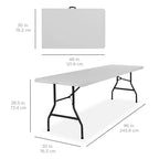 Table pliante en plastique de 2,4 m de la marque Best Choice Products, portable et robuste pour l'intérieur et l'extérieur avec poignée, verrouillage pour pique-nique