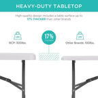 Table pliante en plastique de 2,4 m de la marque Best Choice Products, portable et robuste pour l'intérieur et l'extérieur avec poignée, verrouillage pour pique-nique