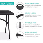 Table pliante en plastique de 2,4 m de la marque Best Choice Products, portable et robuste pour l'intérieur et l'extérieur avec poignée, verrouillage pour pique-nique