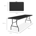 Table pliante en plastique de 2,4 m de la marque Best Choice Products, portable et robuste pour l'intérieur et l'extérieur avec poignée, verrouillage pour pique-nique