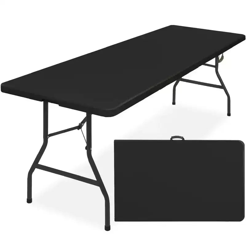 Table pliante en plastique de 2,4 m de la marque Best Choice Products, portable et robuste pour l'intérieur et l'extérieur avec poignée, verrouillage pour pique-nique