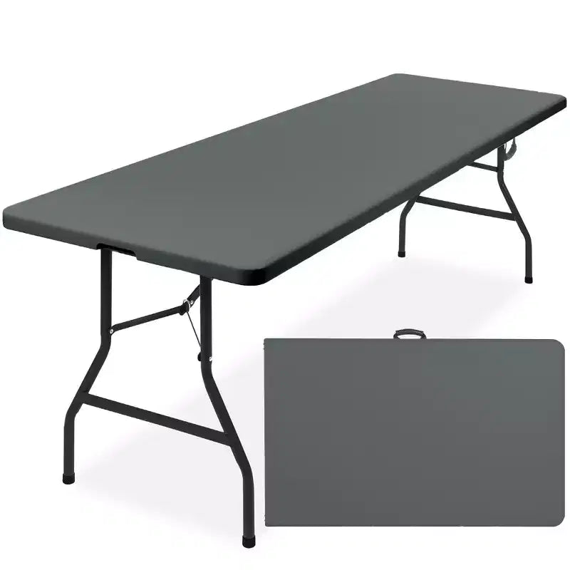 Table pliante en plastique de 2,4 m de la marque Best Choice Products, portable et robuste pour l'intérieur et l'extérieur avec poignée, verrouillage pour pique-nique