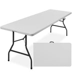 Table pliante en plastique de 2,4 m de la marque Best Choice Products, portable et robuste pour l'intérieur et l'extérieur avec poignée, verrouillage pour pique-nique