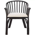 Gino Arm Chair - SEA4017A - Dark Brown/White - Safavieh