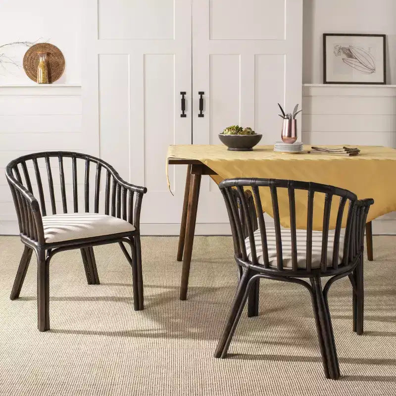 Fauteuil Gino - SEA4017A - Marron foncé/Blanc - Safavieh