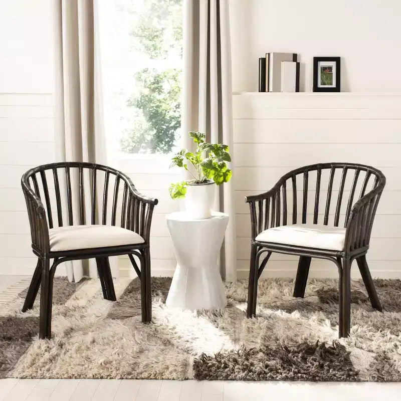 Fauteuil Gino - SEA4017A - Marron foncé/Blanc - Safavieh