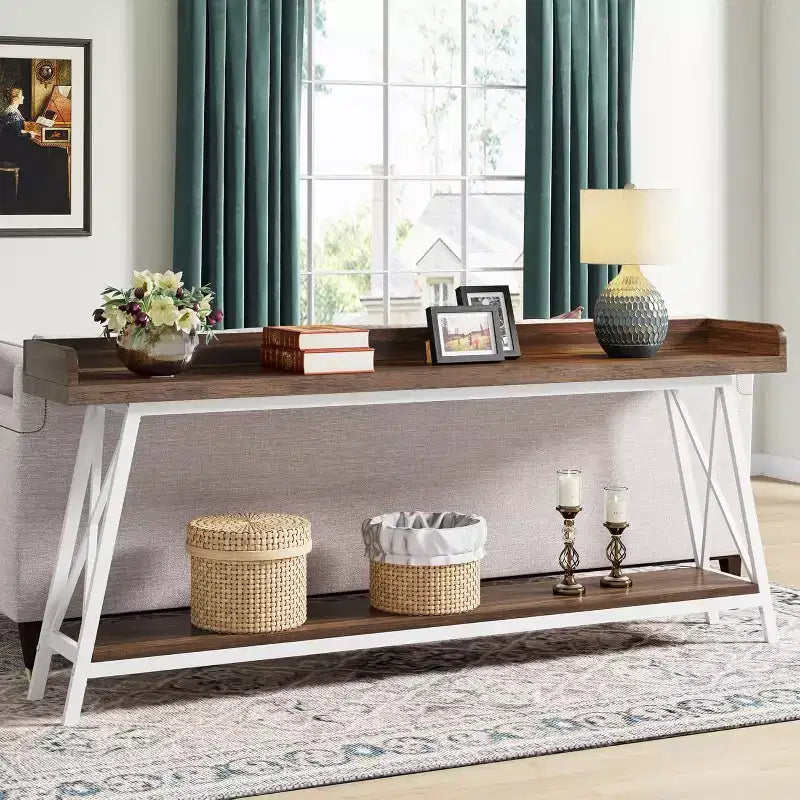 Tribesigns 70.87 Table console étroite à 2 niveaux