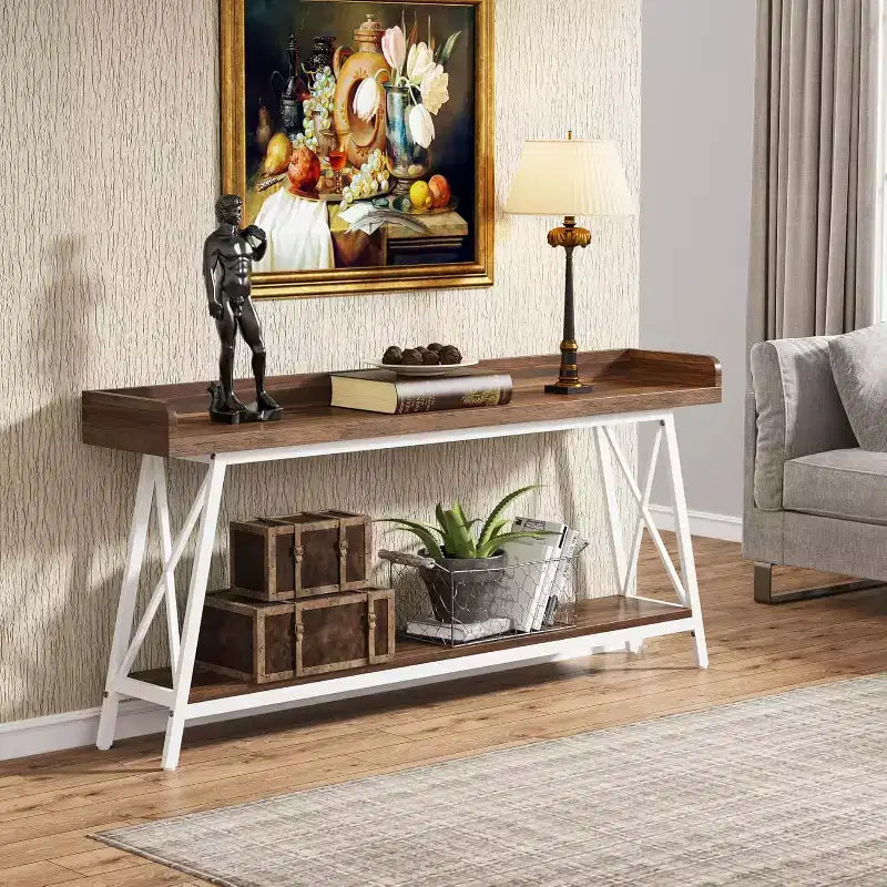 Tribesigns 70.87 Table console étroite à 2 niveaux