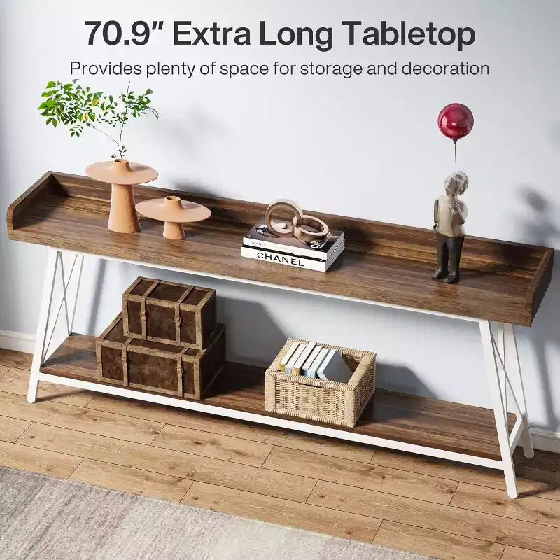 Tribesigns 70.87 Table console étroite à 2 niveaux