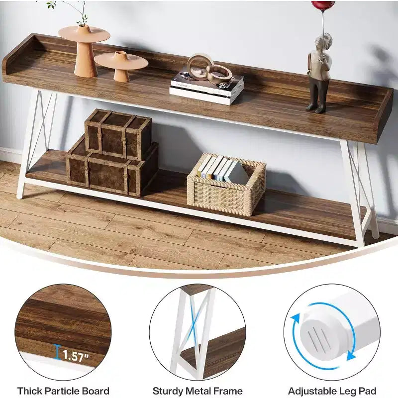 Tribesigns 70.87 Table console étroite à 2 niveaux