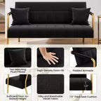 Canapé rembourré moderne Yaheetech avec 2 oreillers pour chambre, bureau à domicile, studio