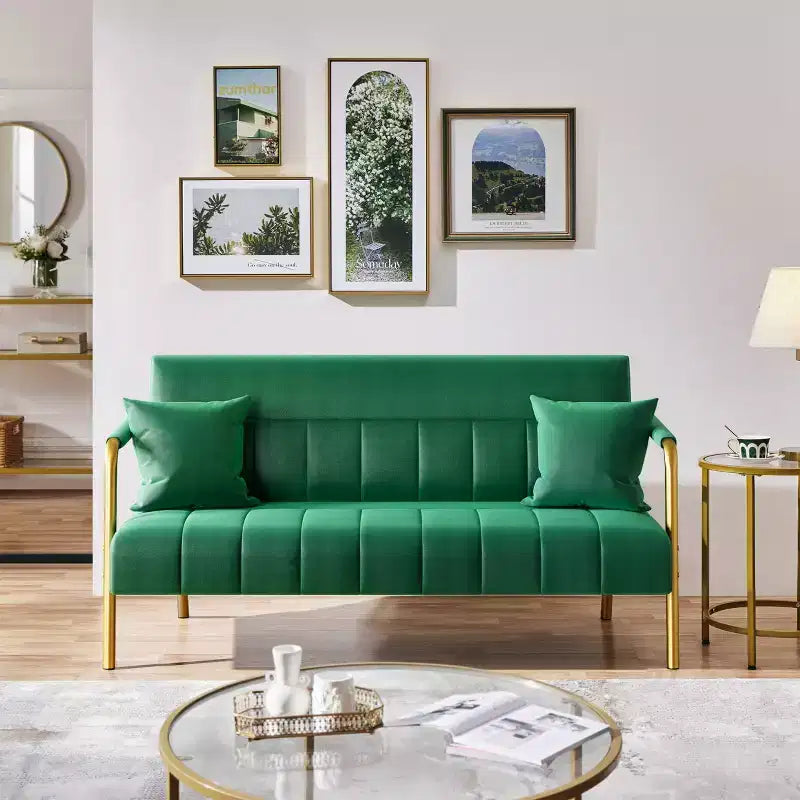 Canapé rembourré moderne Yaheetech avec 2 oreillers pour chambre, bureau à domicile, studio