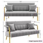 Canapé rembourré moderne Yaheetech avec 2 oreillers pour chambre, bureau à domicile, studio