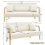 Canapé rembourré moderne Yaheetech avec 2 oreillers pour chambre, bureau à domicile, studio