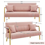 Canapé rembourré moderne Yaheetech avec 2 oreillers pour chambre, bureau à domicile, studio