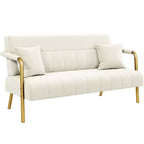 Yaheetech Modern Upholstered Sofa Couch with 2 Pillows for Bedroom, Home Office, Studio