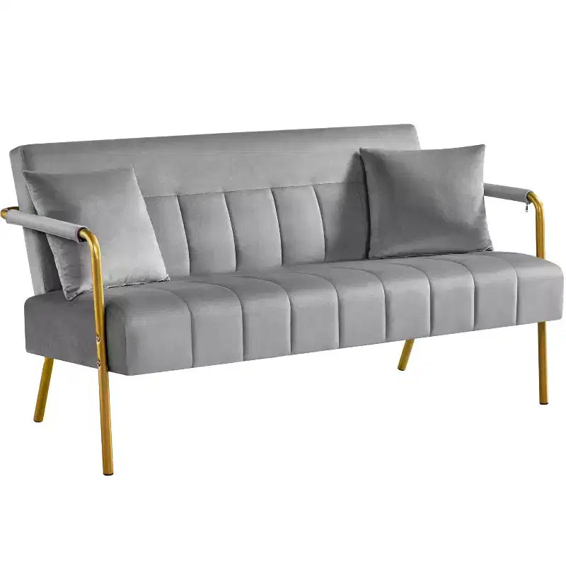 Canapé rembourré moderne Yaheetech avec 2 oreillers pour chambre, bureau à domicile, studio
