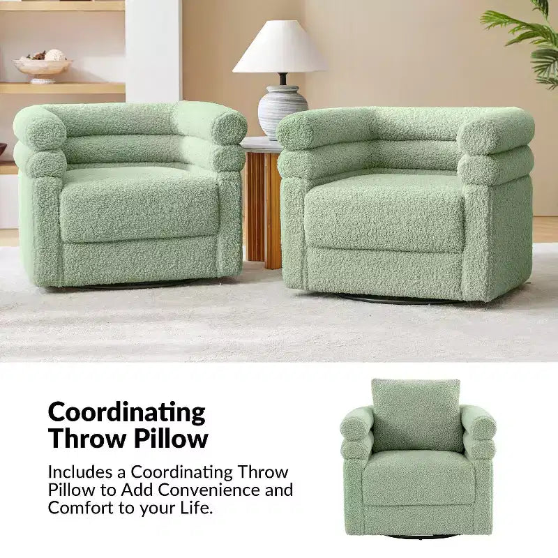Chaise pivotante moderne Arturo avec un coussin|ART OF LIVING DESIGNS-SAGE