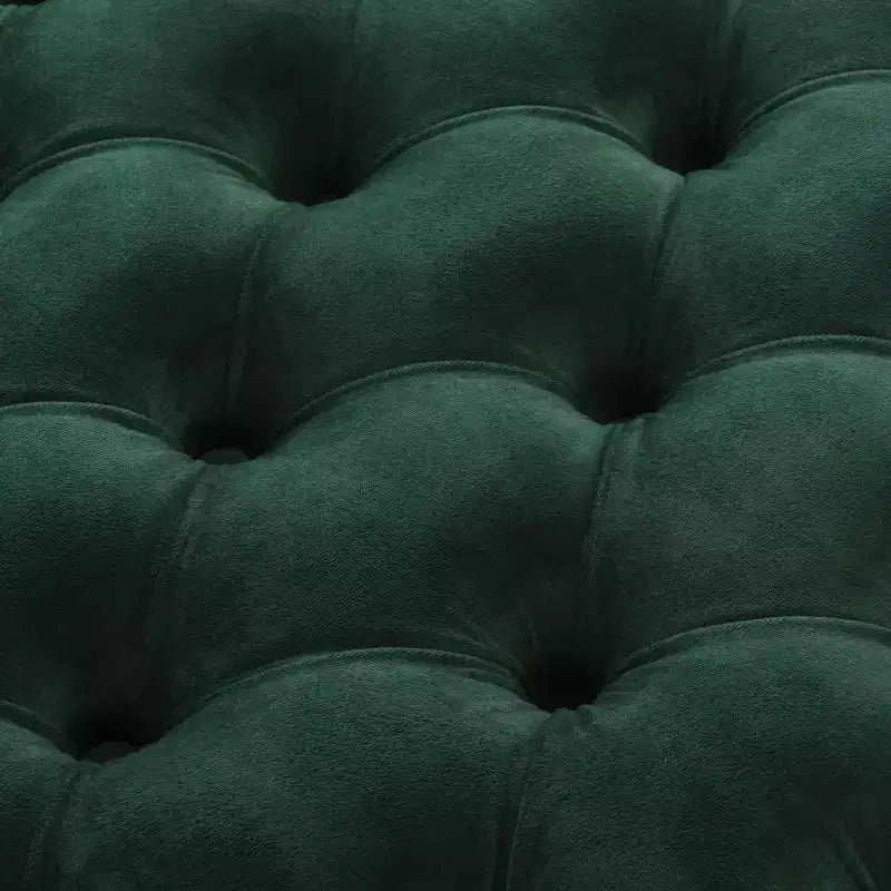 Rumi Ottoman capitonné en velours - SFV4706 - Émeraude/Or - Safavieh Couture