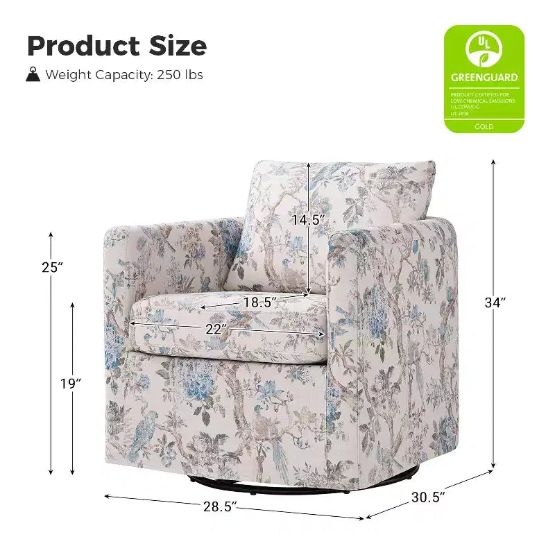 Fauteuil pivotant déhoussable Cedric Modern Upholstered|HULALA HOME
