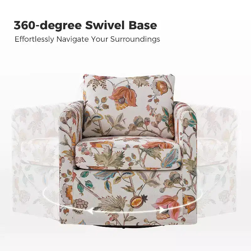 Fauteuil pivotant déhoussable Cedric Modern Upholstered|HULALA HOME