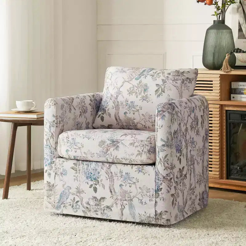 Fauteuil pivotant déhoussable Cedric Modern Upholstered|HULALA HOME