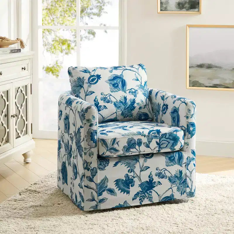 Fauteuil pivotant déhoussable Cedric Modern Upholstered|HULALA HOME