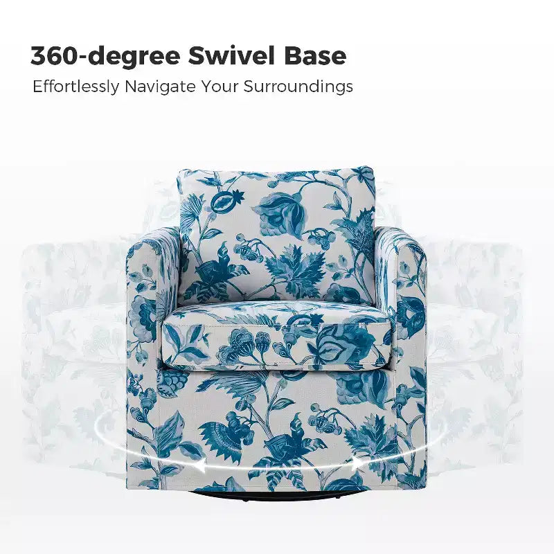Fauteuil pivotant déhoussable Cedric Modern Upholstered|HULALA HOME
