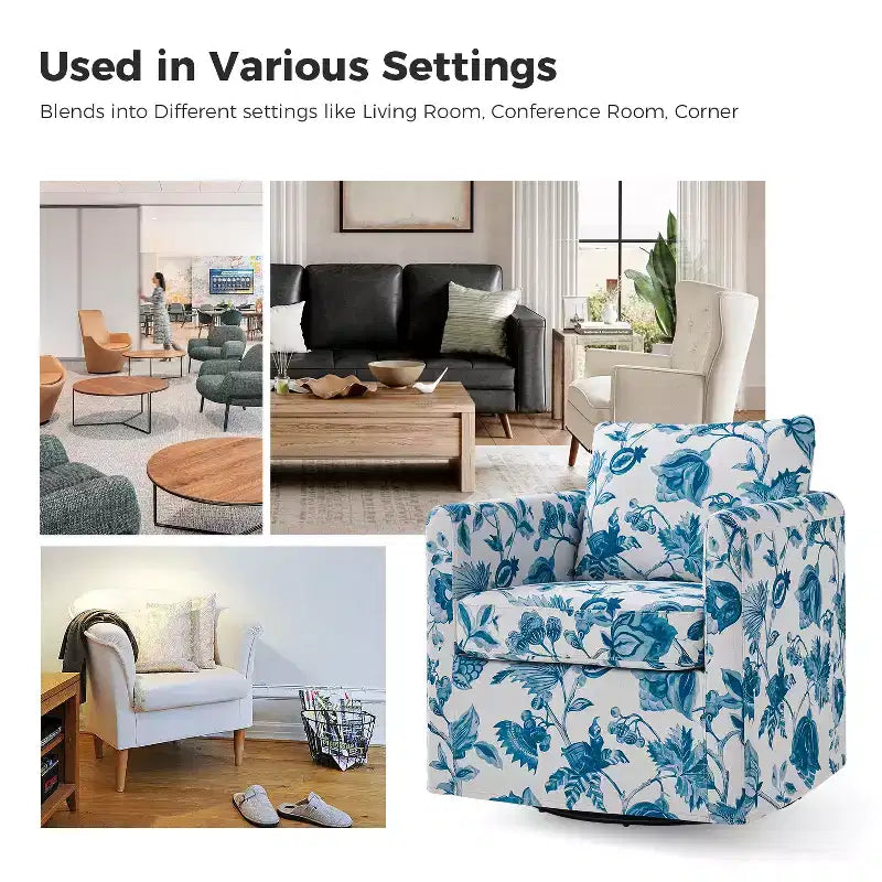 Fauteuil pivotant déhoussable Cedric Modern Upholstered|HULALA HOME