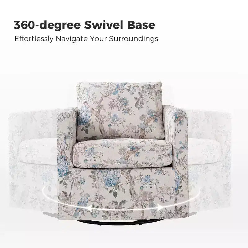 Fauteuil pivotant déhoussable Cedric Modern Upholstered|HULALA HOME