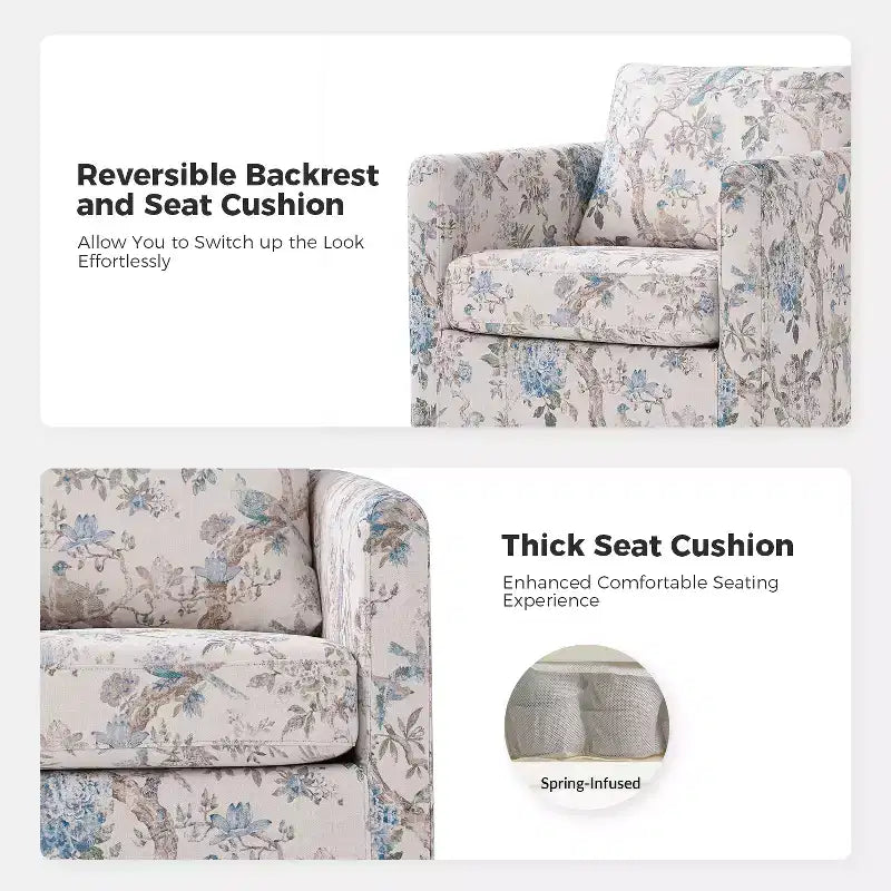 Fauteuil pivotant déhoussable Cedric Modern Upholstered|HULALA HOME