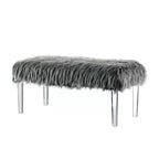 Banc glamour 42 po Korbin en fausse fourrure - HOMES: Inside + Out