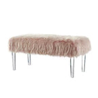 Banc glamour 42 po Korbin en fausse fourrure - HOMES: Inside + Out