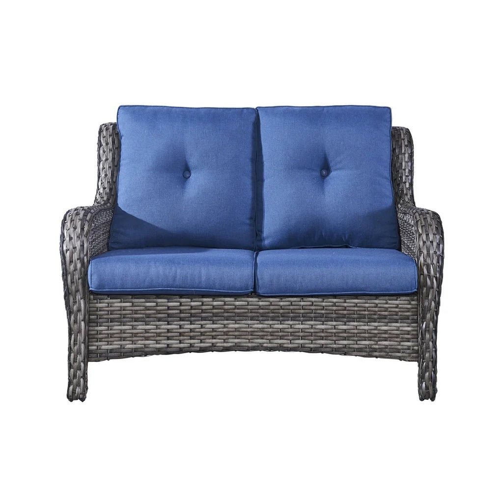 Gymojoy Canapé d'extérieur deux places en rotin Wicker Sofa Set