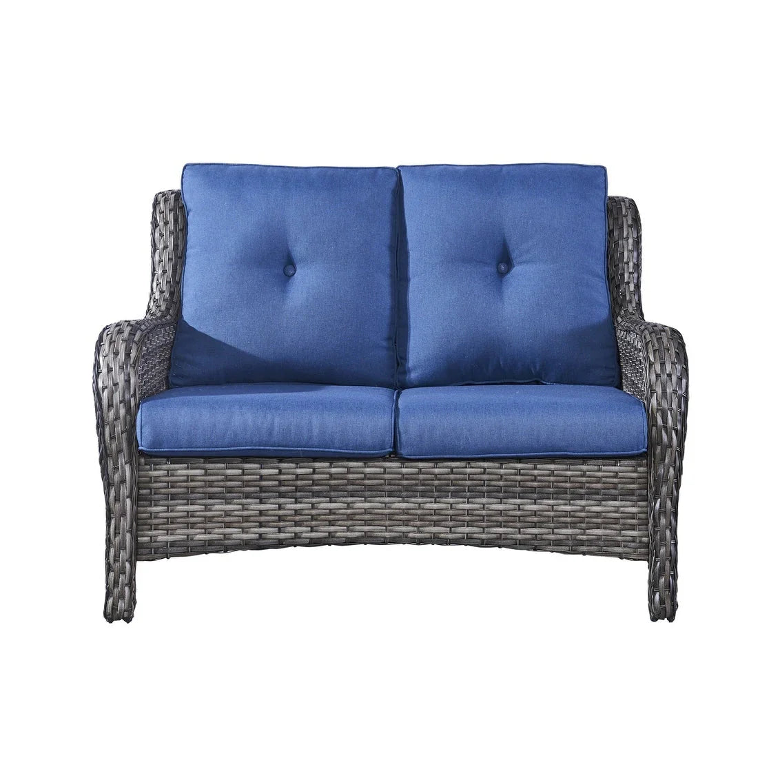 Gymojoy Canapé d'extérieur deux places en rotin Wicker Sofa Set