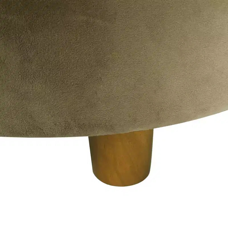 Pouf de rangement rond touffeté en velours - HomePop