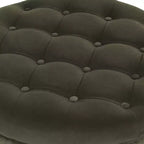 Pouf de rangement rond touffeté en velours - HomePop