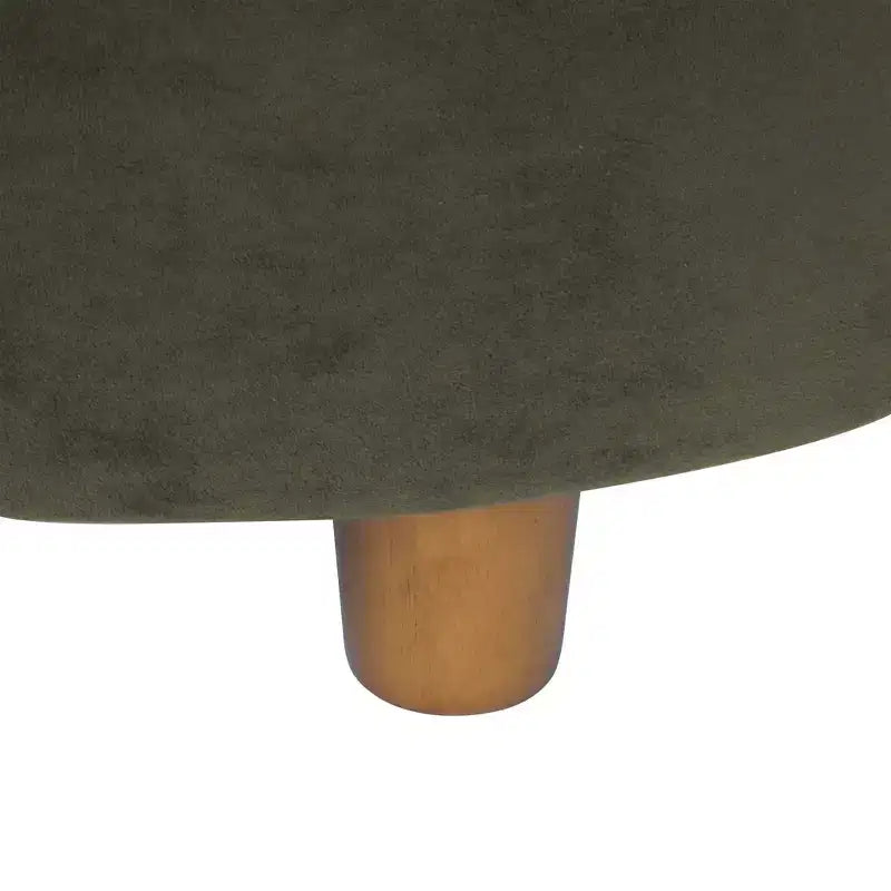 Pouf de rangement rond touffeté en velours - HomePop