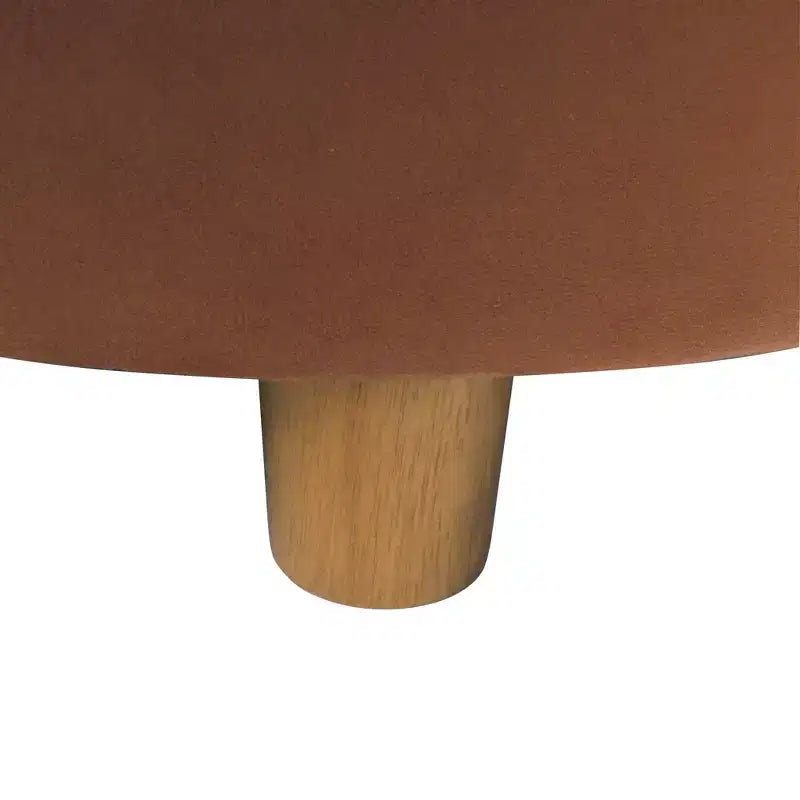 Pouf de rangement rond touffeté en velours - HomePop