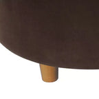 Pouf de rangement rond touffeté en velours - HomePop