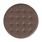 Pouf de rangement rond touffeté en velours - HomePop