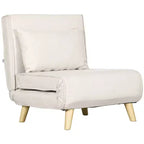 HOMCOM Lit fauteuil convertible, Canapé-lit 2-en-1 multifonctionnel, Fauteuil-lit avec dossier réglable pour salon, chambre, bureau à domicile
