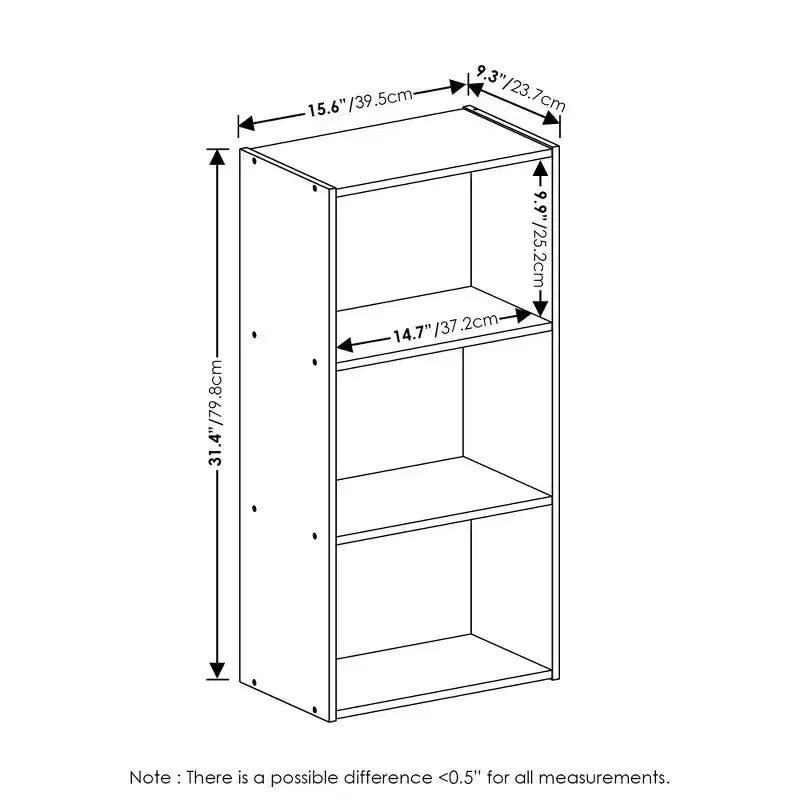 Furinno Étagère décorative à 3 niveaux réversible à 3 cubes ouverte pour salon et bureau, bleu clair/blanc