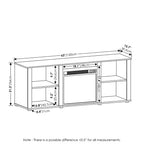 Furinno Classic Meuble TV Console de divertissement avec cheminée électrique 18" pour TV jusqu'à 70", blanc massif