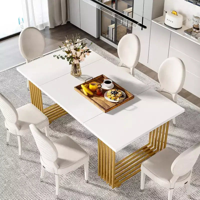Table à manger moderne Lantine de 179,9 cm pour 6 à 8 personnes