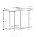 Furinno Table d'appoint ovale moderne à 2 niveaux, table d'appoint, table d'entrée pour salon, chambre à coucher, décoration intérieure, Blanc