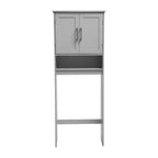 Meuble de rangement de salle de bain Emma and Oliver à placer au-dessus des toilettes, avec étagère réglable à l'intérieur, étagère inférieure ouverte et portes à fermeture magnétique double